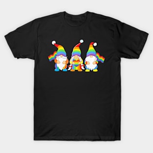 Gnomes LGBT Flag Pride Month Gay Lesbian Gnomies T-Shirt